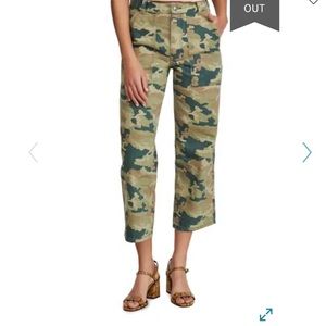 Free People Camo High Rise Cropped Jeans